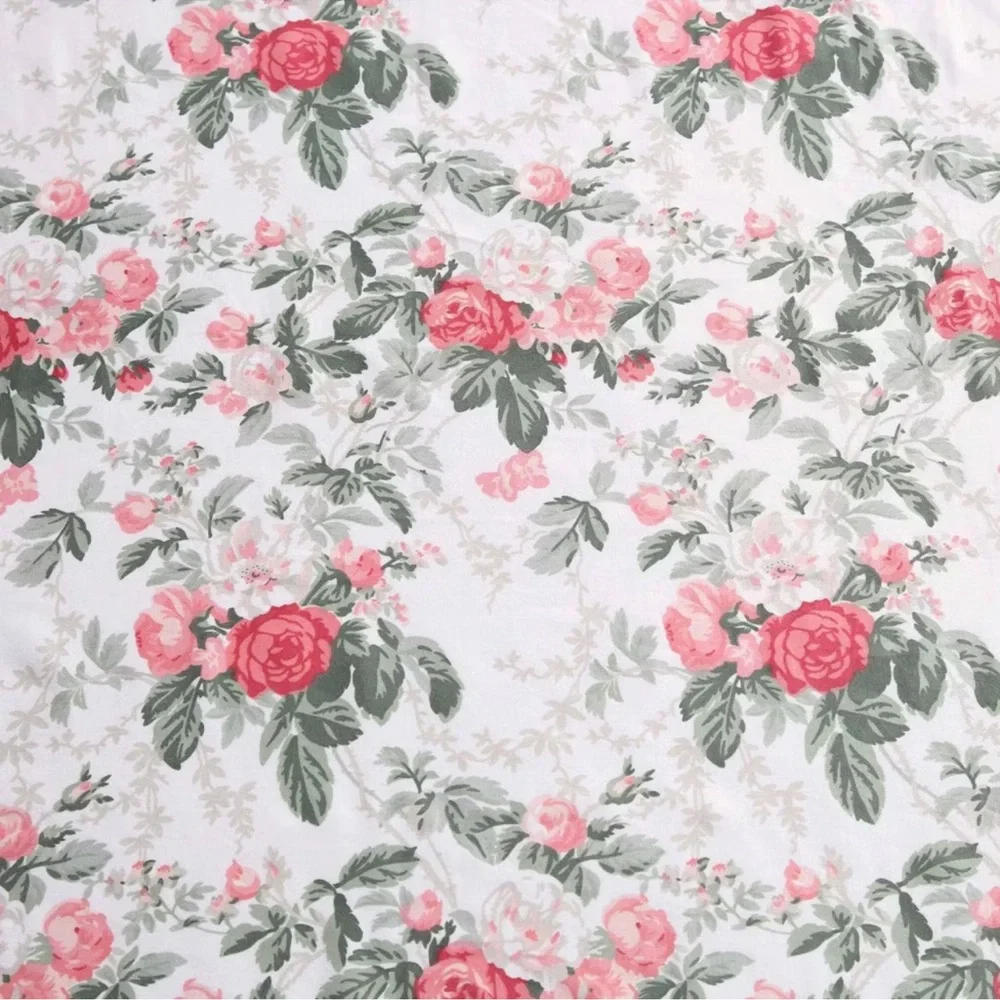 Laura Ashley® FULL 300 Thread Count Bettinas Blooms 4pc Sheet Set Red Floral NEW